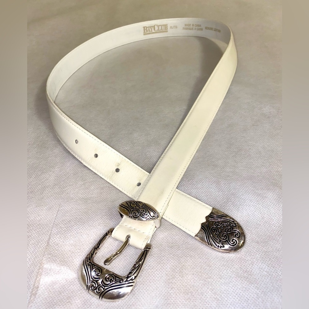 White Belt with Silver Buckle